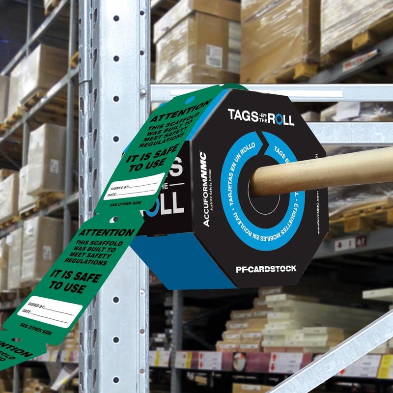 NMC AccuformNMC 250 Scaffolding Tags by-The-Roll, Attention - Scaffold is Safe to Use, US Made OSHA Compliant Scaffold Tags, Waterproof PF-Cardstock, Resists Tears, 6.25"x3", TAR731 - Image 4